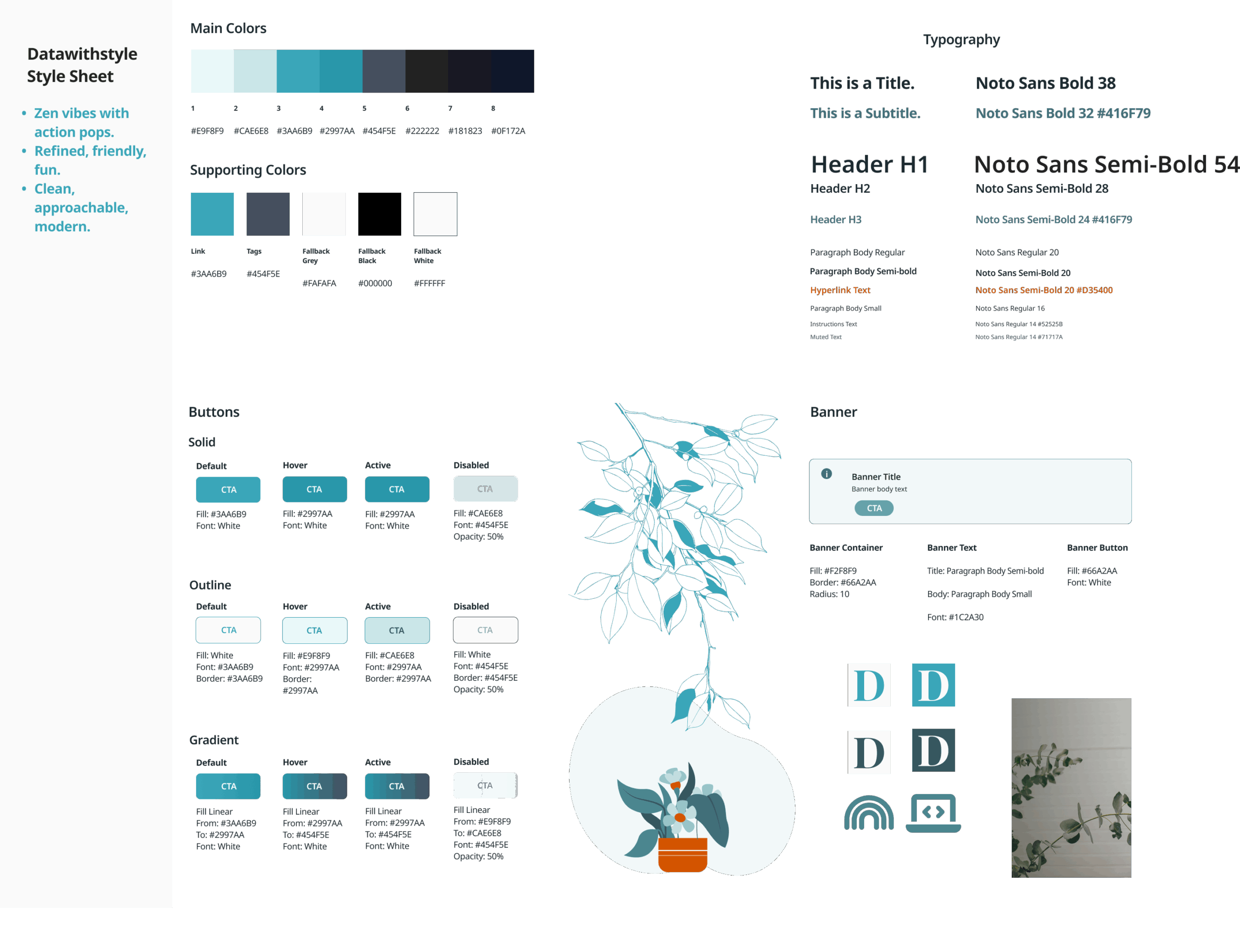 Data With Style Brand Guide Using Figma
